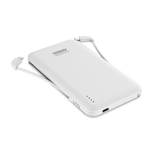 Redmonster 10000mAh PD20W Ultra Slim Compact+ Smart Trio Power Bank with Built in MFI & Type C Cable (White)