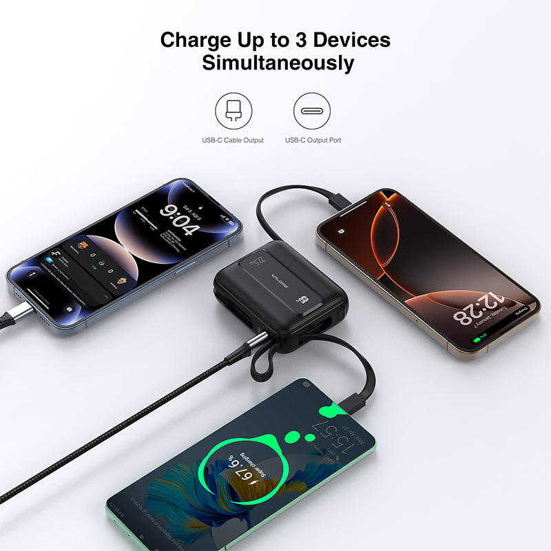 Valore 22.5W 10000mAh Power Bank with Dual Built-in Cables CCC
