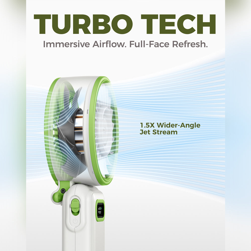 DiveBlues D6036-12PACK#2 Fanzy Handheld Fan Green