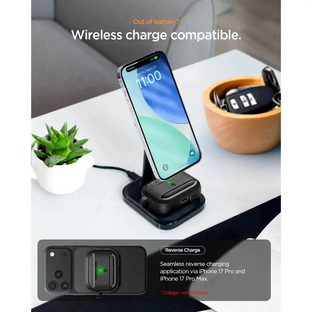 Spigen AirPods Pro (3rd Gen) Case Rugged Armor - Matte Black