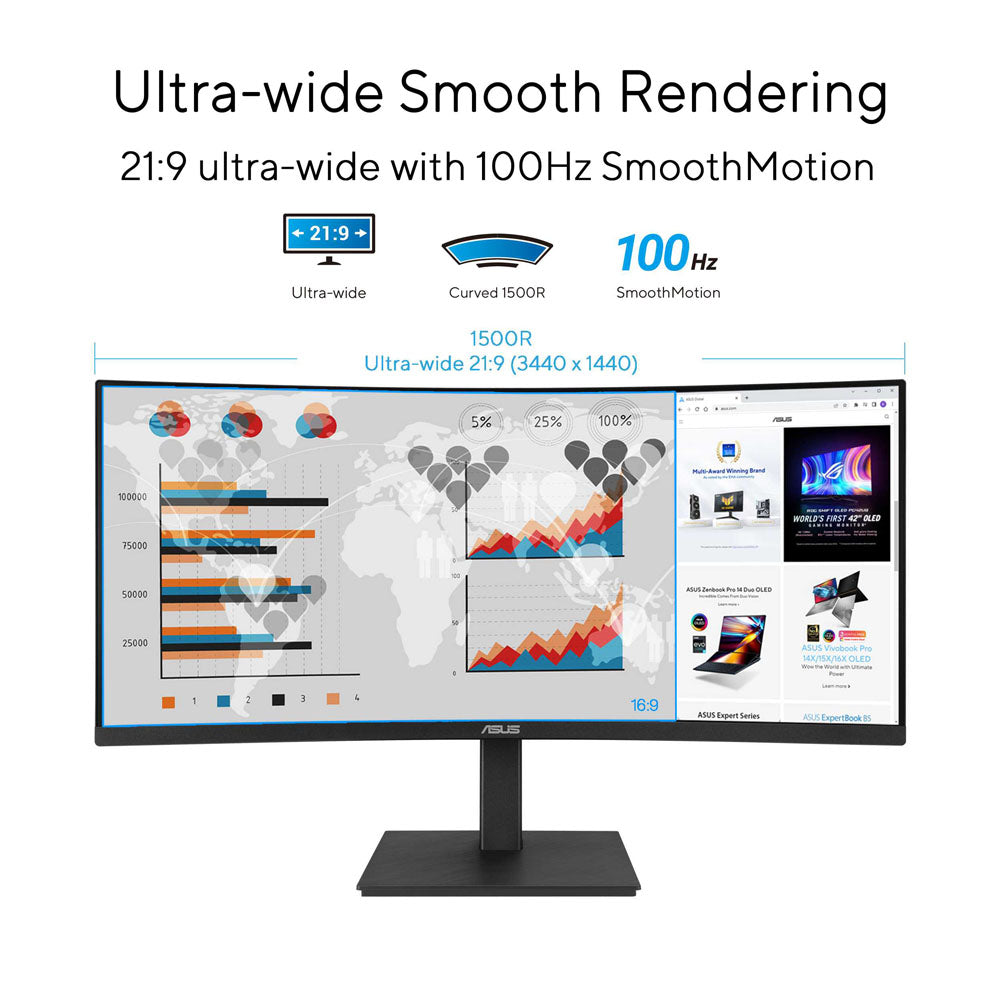 Asus VA34VCPSR - 34 WQHD VA 100Hz Business Monitor