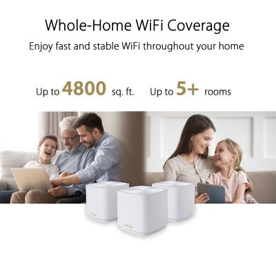 ASUS ZenWiFi AX XD4 Mini AX1800 WiFi 6 Mesh (Black) [3-Pack] *Exclusive*