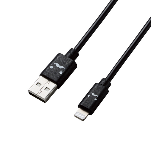 Elecom MPA-FUAL12C Smiley Face 1.2m Lightning Cable (Black)
