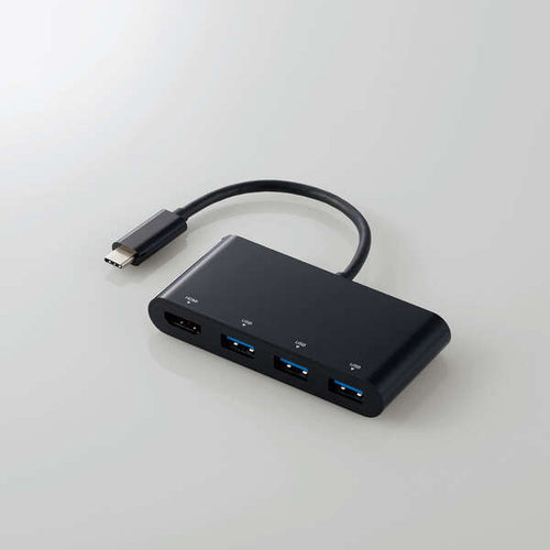 Elecom DST-C15BK TYPEC DOCKING STATION USB3.1 GEN1 X 3 PORT/ HDMI/4K/(Black)