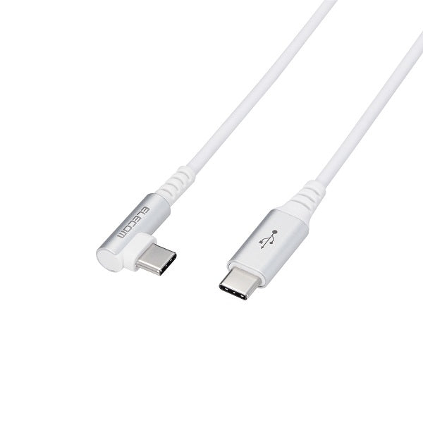 Elecom MPA-CCL12NWH 1.2M PD 60W Type C -C L Shaped Connector Anti bacterial (White)