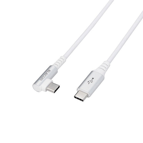 Elecom MPA-CCL12NWH 1.2M PD 60W Type C -C L Shaped Connector Anti bacterial (White)
