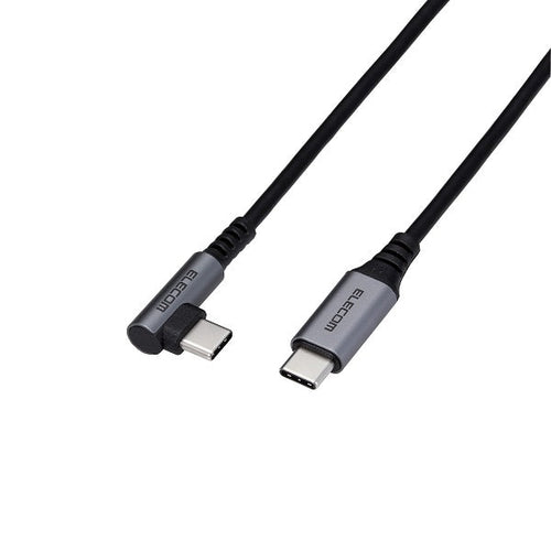 Elecom MPA-CCL20NBK 2M PD 60W Type C -C L Shaped Connector Anti bacterial (Black)