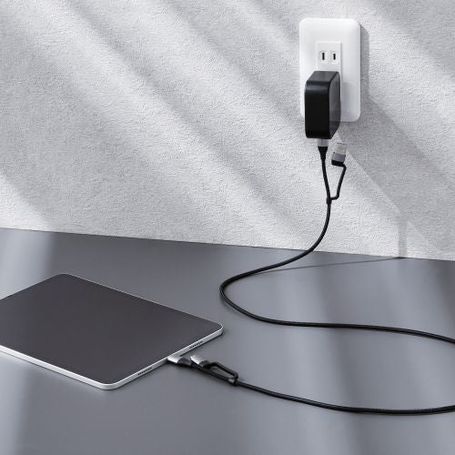 Elecom MPA-AMBCC10BK 4 in 1 USB Cable PD 60W A-C/B C-C/B 1M (Black)