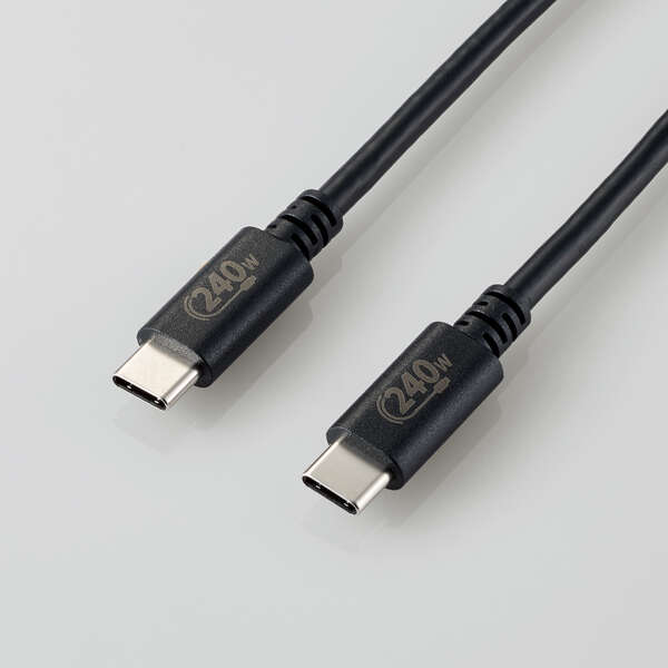 Elecom U2C-CCPE10NBK PD240W Type C-C Cable 1M Black
