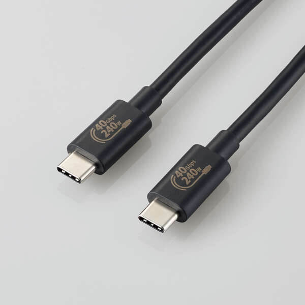 Elecom USB4-CCPE10NBK PD240W USB4 Type C-C Cable 1M Black