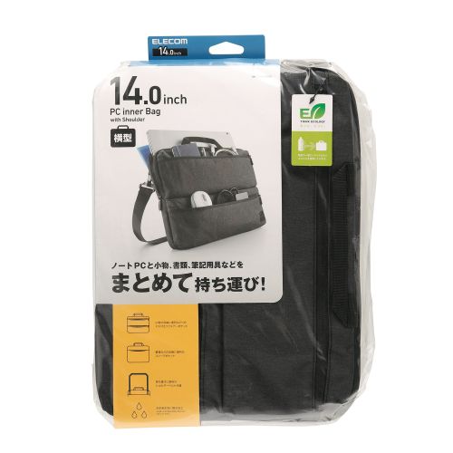 Elecom BM-IBHCH14NBK Laptop Bag Front Pocket  Horizontal 14inch (Black)