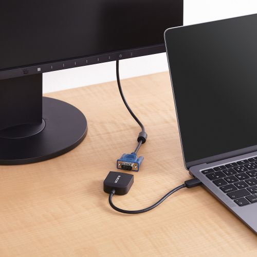 Elecom AD-CVGABK3 Type C to VGA Adapter (Black)