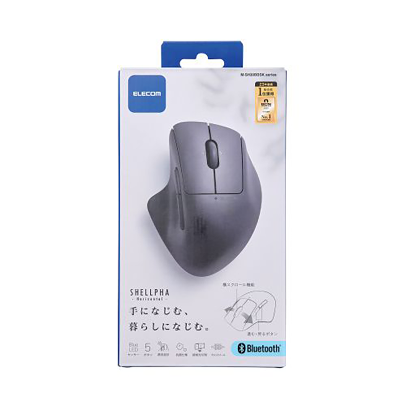 Elecom M-SH30BBSKBK Anti Bacterial 5 BTN Tilt  BT Silent Mouse (Black)