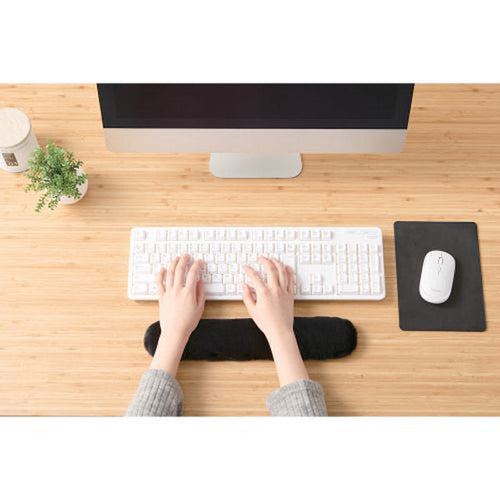 Elecom MOH-MOF01BK Wrist Rest Fur Long (Black)