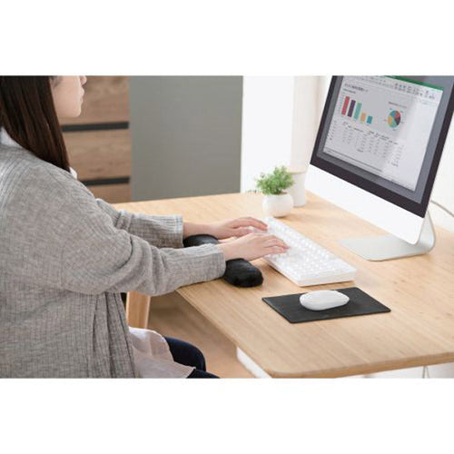 Elecom MOH-MOF01BK Wrist Rest Fur Long (Black)