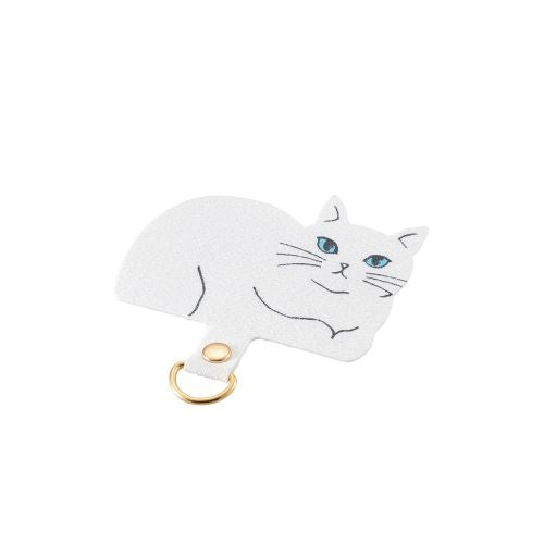 Elecom P-STHD1AMCATW Smartphone White Cat Holder Sheet 1Hole