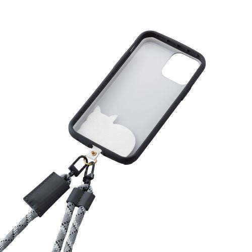 Elecom P-STHD1AMCATW Smartphone White Cat Holder Sheet 1Hole