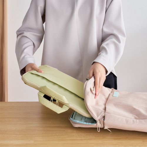 Elecom BM-OF07GN2 14-inch PC Inner Bag with Shoulder Strap (Light Green)