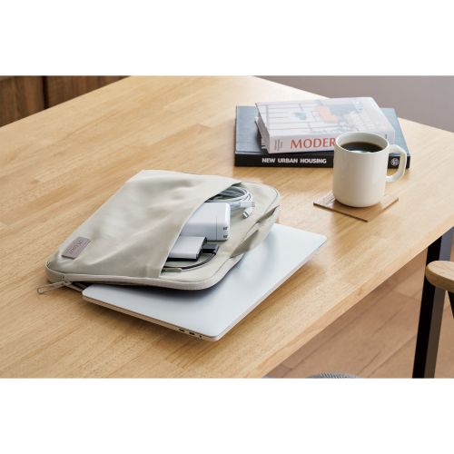 Elecom BM-OF07GY2 14-inch PC Inner Bag with Shoulder Strap (Light Grey)