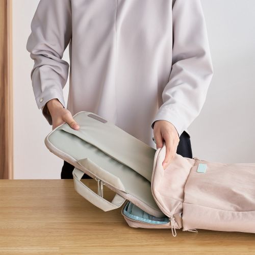 Elecom BM-OF07GY2 14-inch PC Inner Bag with Shoulder Strap (Light Grey)