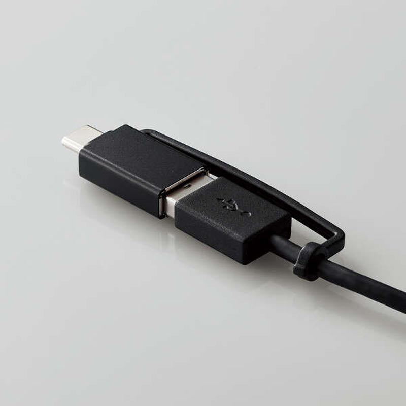 Elecom U2H-CA4003BBK USB C/A 4Ports 2.0 Hub (Black)