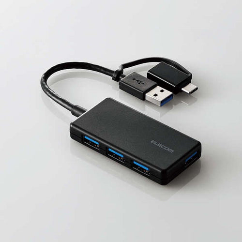 Elecom U3H-CA4004BBK USB C/A 4Ports 3.1(Gen 1) Hub (Black)