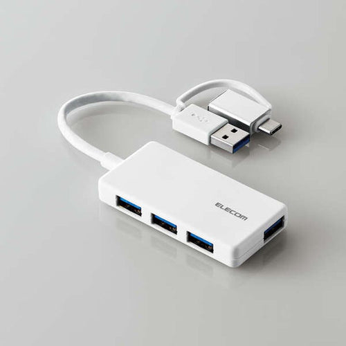 Elecom U3H-CA4004BWH USB C/A 4Ports 3.1(Gen 1) Hub (White)
