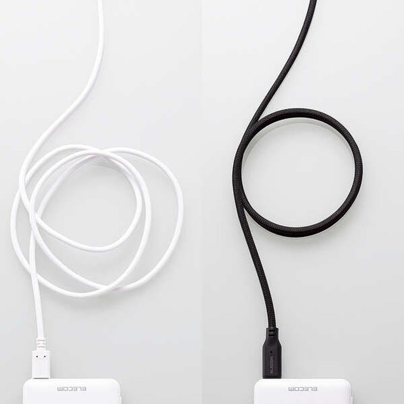 Elecom MPA-CC5PMG10BK Type C-C PD 100W 5A Magnetic Mesh Cable 1M (Black)