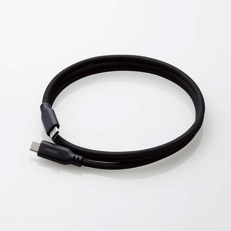 Elecom MPA-CC5PMG10BK Type C-C PD 100W 5A Magnetic Mesh Cable 1M (Black)