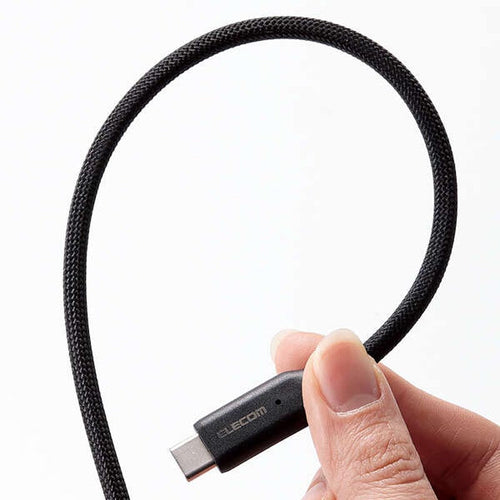 Elecom MPA-CC5PMG10BK Type C-C PD 100W 5A Magnetic Mesh Cable 1M (Black)