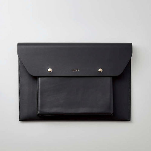 Elecom BM-IBEM01BK-IL 14 Laptop Sleeve Leather Blk Gold