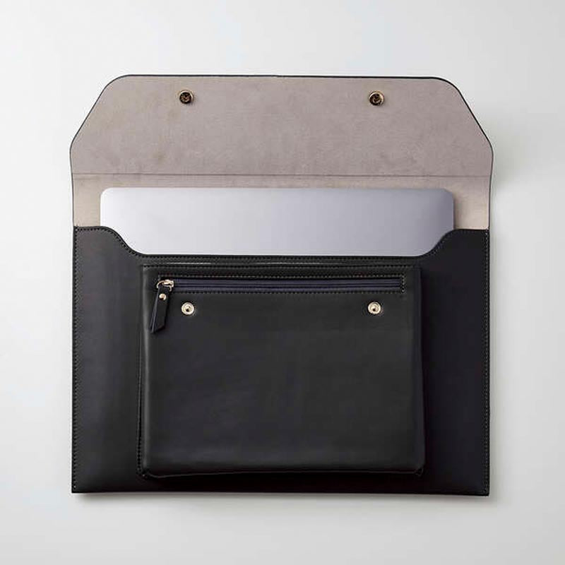 Elecom BM-IBEM01BK-IL 14 Laptop Sleeve Leather Blk Gold