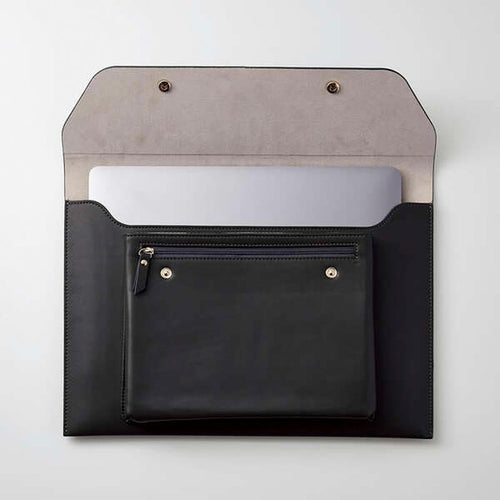 Elecom BM-IBEM01BK-IL 14 Laptop Sleeve Leather Blk Gold
