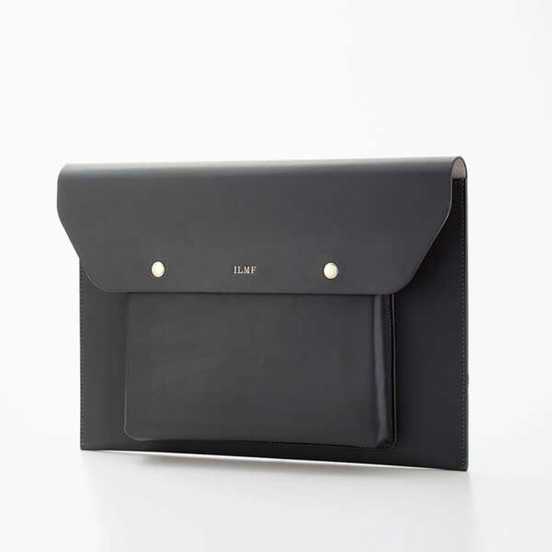 Elecom BM-IBEM01BK-IL 14 Laptop Sleeve Leather Blk Gold