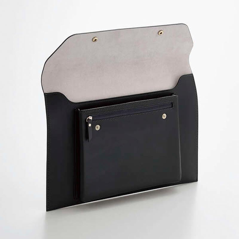 Elecom BM-IBEM01BK-IL 14 Laptop Sleeve Leather Blk Gold