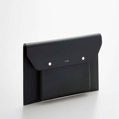 Elecom BM-IBEM01BK-IL 14 Laptop Sleeve Leather Blk Gold
