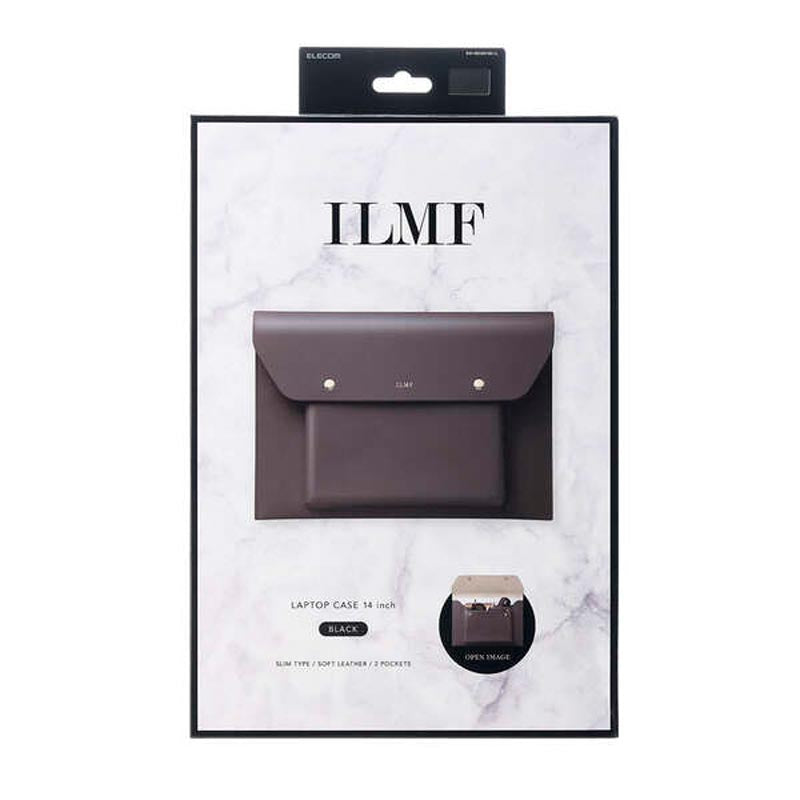 Elecom BM-IBEM01BK-IL 14 Laptop Sleeve Leather Blk Gold