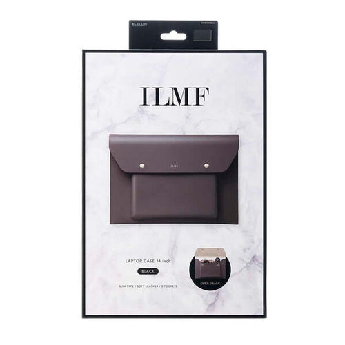 Elecom BM-IBEM01BK-IL 14 Laptop Sleeve Leather Blk Gold