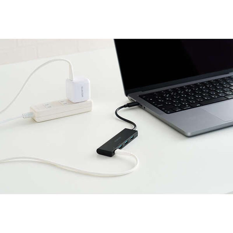 Elecom U3HC-H040PBK USB-C Hub 4 Ports 5GBPS (Black)