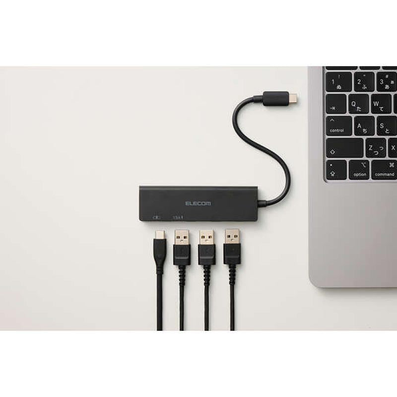 Elecom U3HC-H040PBK USB-C Hub 4 Ports 5GBPS (Black)