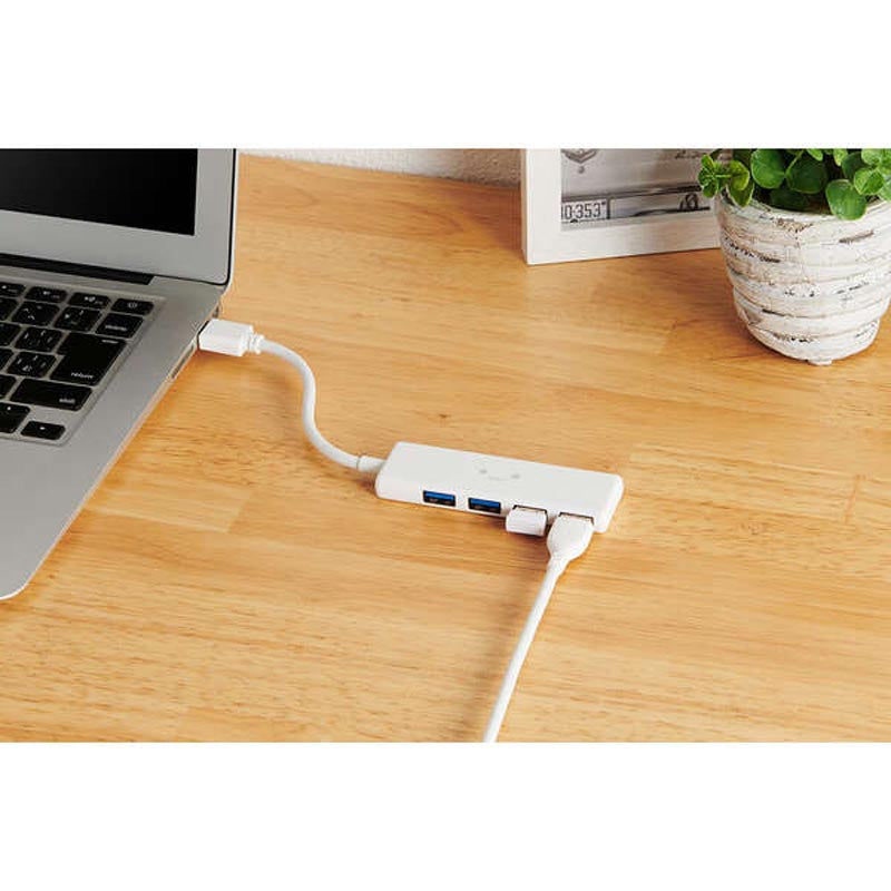 Elecom U3H-H040WF USB 3.0 (5Gpbs) 4 Port Adapter (White)