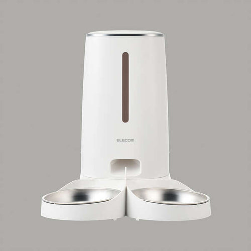 Elecom PET-AF04WH-G Auto Pet Feeder with 2 Bowls