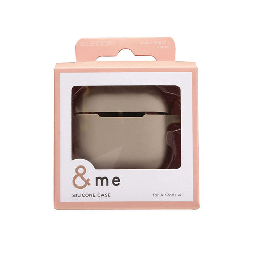 Elecom AVA-AP06SCJGB Airpods Gen4 Silicon Case (Greige)