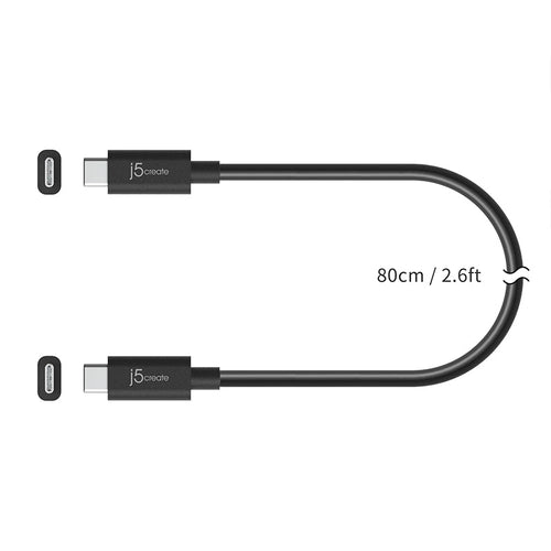 J5Create JUC28L08 USB4® Gen 3 USB-C Cable (80cm)