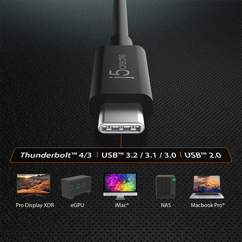 J5Create JUC28L08 USB4® Gen 3 USB-C Cable (80cm)