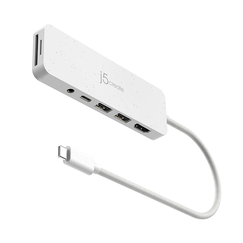 J5Create JCD373EW ECO USB-C Multi Port Hub with PD (White)