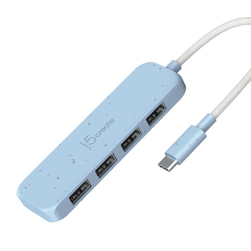 J5Create JCH341EC USB-C 4-Port Type A Gen 2 Hub (Cyan)