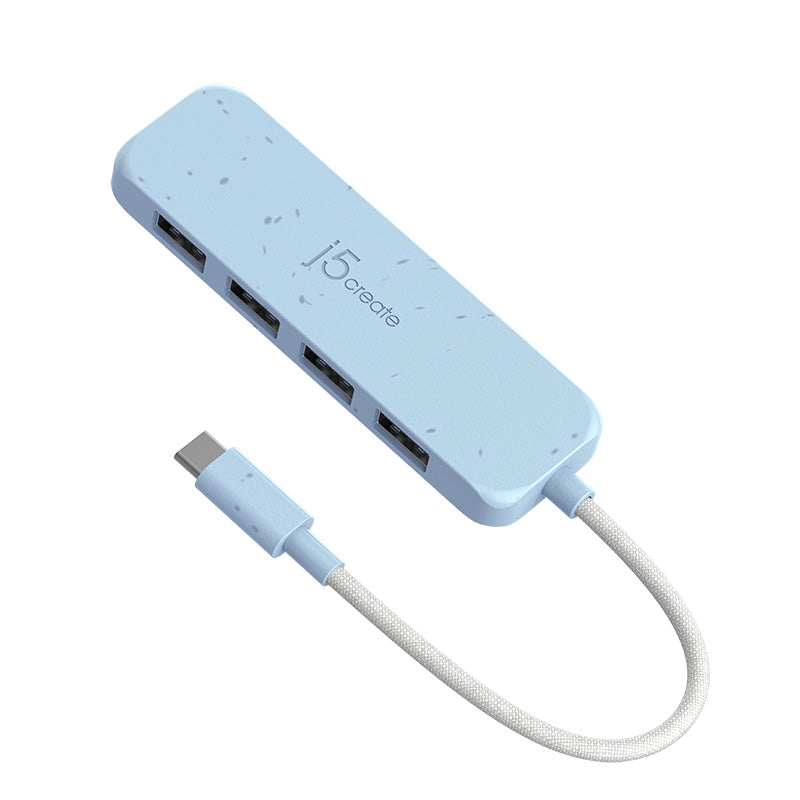 J5Create JCH341EC USB-C 4-Port Type A Gen 2 Hub (Cyan)