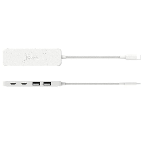 J5Create JCH342EW USB-C 4-Port 2C2A Hub (White)
