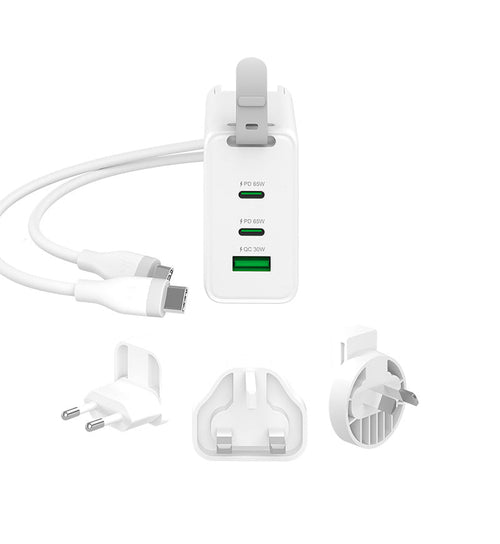 J5Create JUP3565CV 65W GaN USB-C 3-Port Traveller Charger